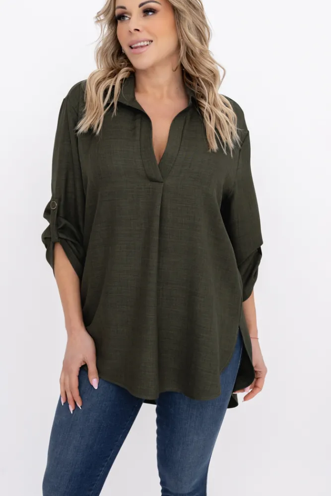 Damskie Polski Oliwkowa Koszula METUZINO