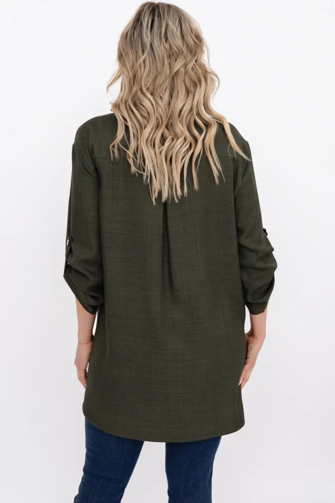 Damskie Polski Oliwkowa Koszula METUZINO