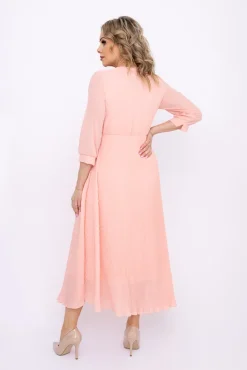 Włoski Łososiowa Sukienka plisowana KEMELI