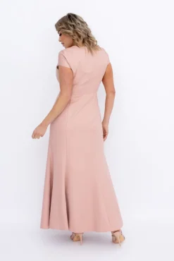 Polski Pastelowo różowa Sukienka błyszcząca ARIEL