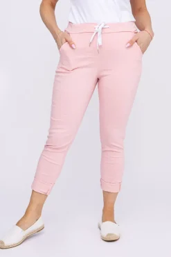 Damskie Włoski Pastelowo różowe Spodnie GIATTO