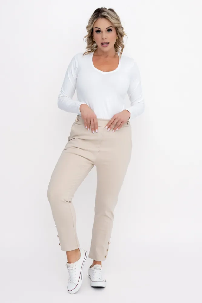 Damskie Włoski Piaskowe Spodnie COVENTI