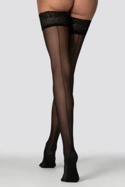 Damskie Polski Pończochy samonośne DELICE 20DEN NERO