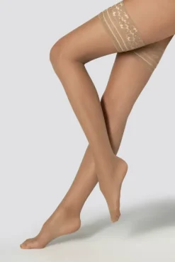 Damskie Polski Pończochy samonośne FELICE 15DEN NATURALE