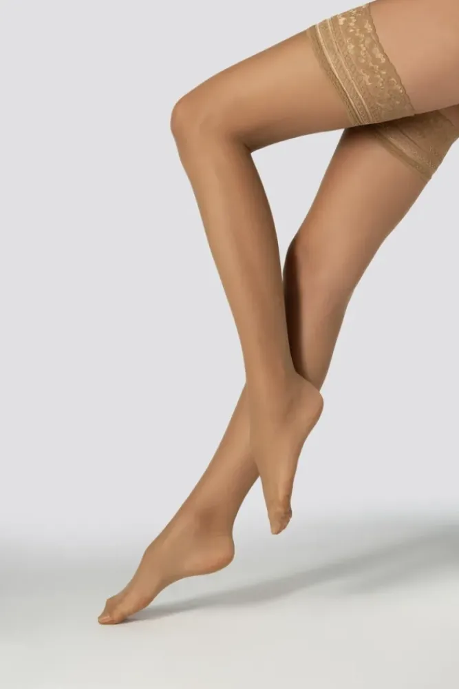 Damskie Polski Pończochy samonośne FELICE 15DEN DAINO