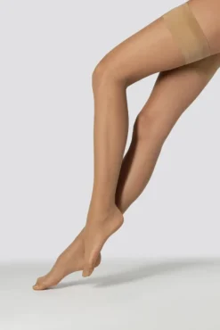 Damskie Polski Pończochy samonośne GRACE 15DEN BEIGE