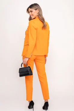 Damskie Polski Pomarańczowa Marynarka dwurzędowa TEMIDA