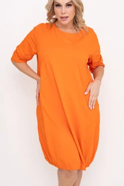 Polski Pomarańczowa Sukienka BALIN
