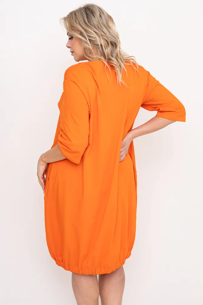 Polski Pomarańczowa Sukienka BALIN