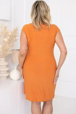 Polski Pomarańczowa Sukienka brokatowa VENZIN