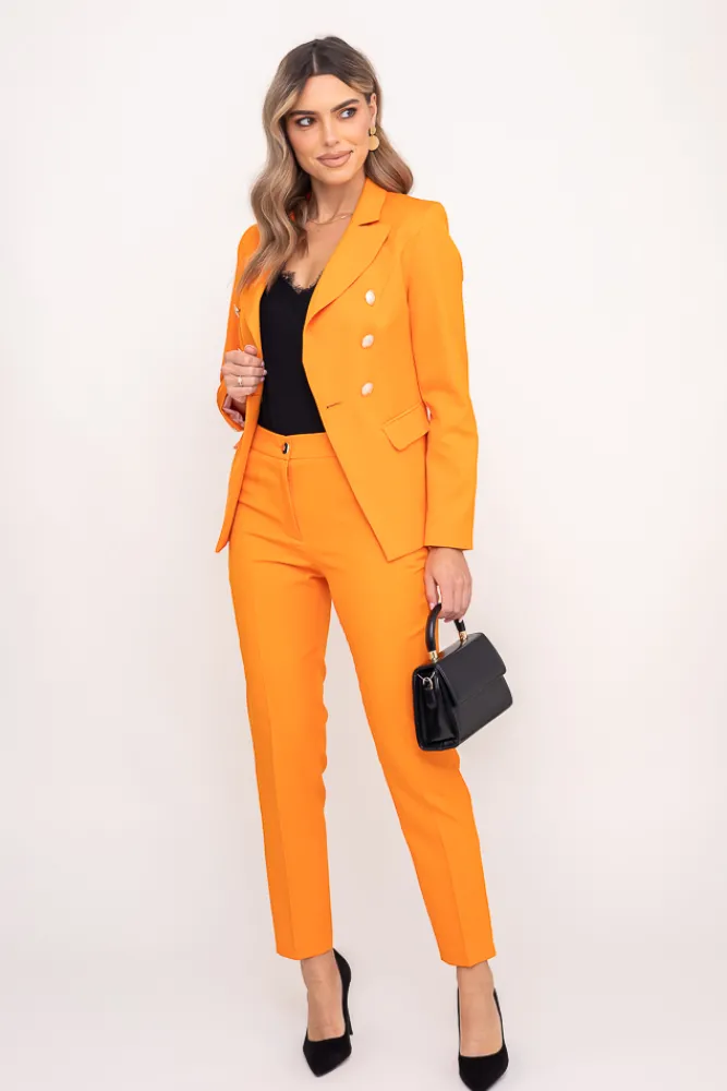 Damskie Polski Pomarańczowe Spodnie garniturowe TEMIDA