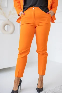 Damskie Polski Pomarańczowe Spodnie garniturowe TEMIDA