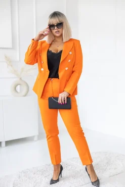 Damskie Polski Pomarańczowe Spodnie garniturowe TEMIDA