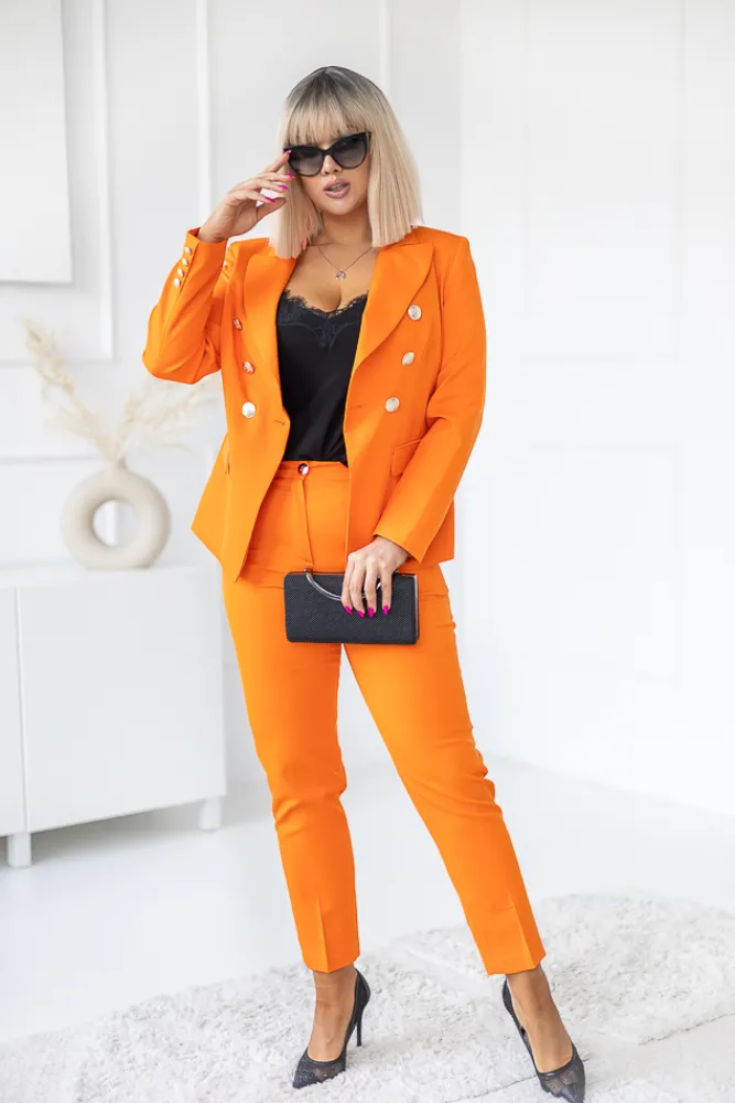 Damskie Polski Pomarańczowe Spodnie garniturowe TEMIDA