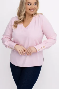 Damskie Polski Pudroworóżowa Bluzka Elegancka XEVIN