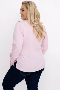 Damskie Polski Pudroworóżowa Bluzka Elegancka XEVIN