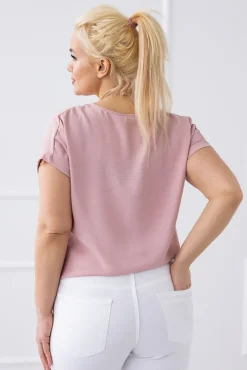 Damskie Włoski Pudroworóżowa Bluzka z wisiorkiem FAIRY