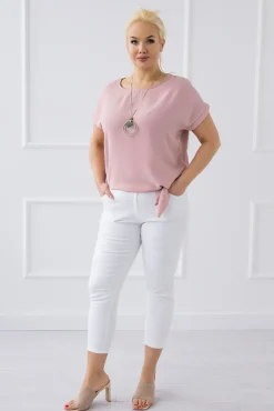Damskie Włoski Pudroworóżowa Bluzka z wisiorkiem FAIRY