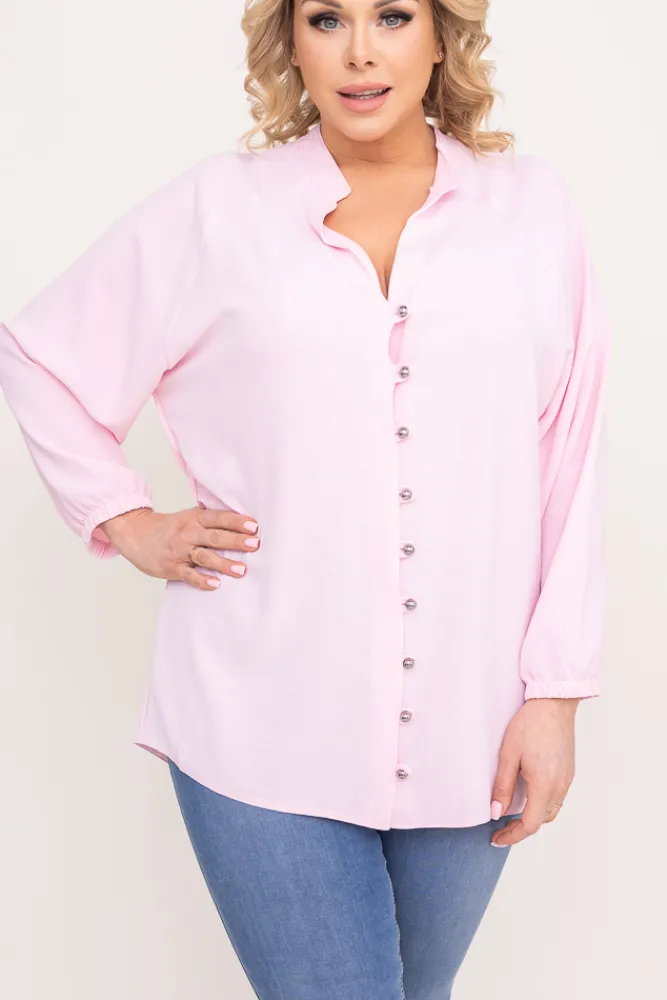 Damskie Polski Pudroworóżowa Koszula KERI