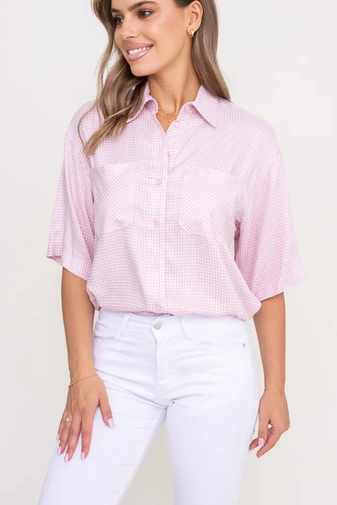 Damskie Polski Pudroworóżowa Koszula VIRIEN