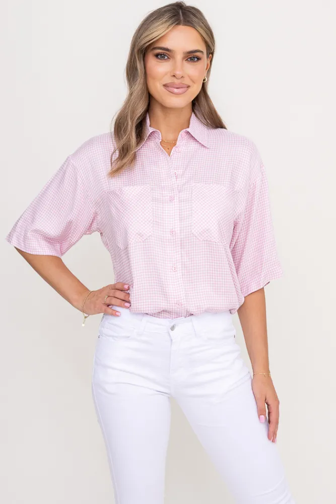 Damskie Polski Pudroworóżowa Koszula VIRIEN