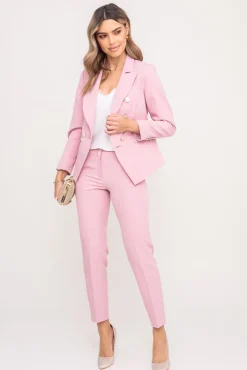 Damskie Polski Pudroworóżowa Marynarka dwurzędowa TEMIDA