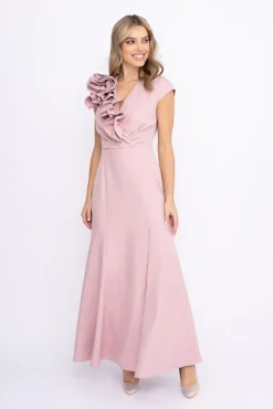 Polski Pudroworóżowa Sukienka błyszcząca ARIEL