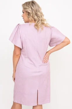 Polski Pudroworóżowa Sukienka błyszcząca GERVINA