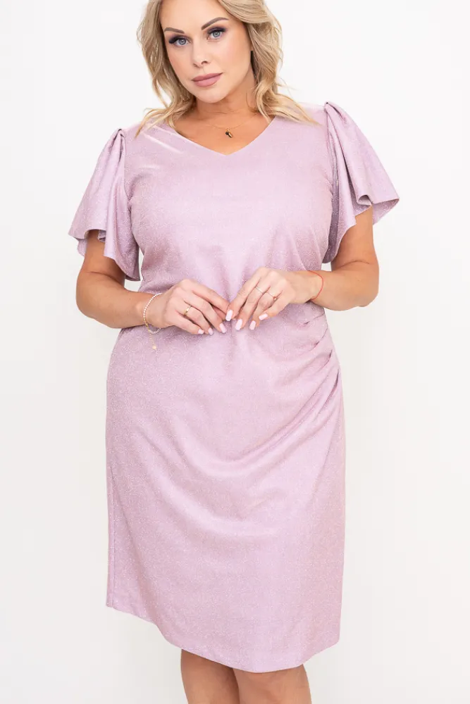 Polski Pudroworóżowa Sukienka błyszcząca GERVINA