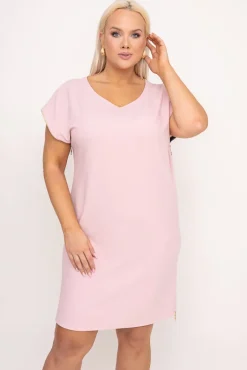 Polski Pudroworóżowa Sukienka CARBONA