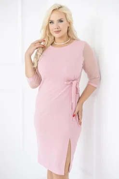 Polski Pudroworóżowa Sukienka CRAVATTA