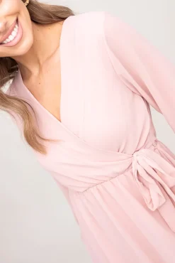 Włoski Pudroworóżowa Sukienka Elegancka PERLA