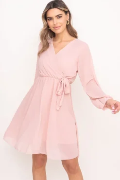 Włoski Pudroworóżowa Sukienka Elegancka PERLA