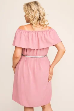 Polski Pudroworóżowa Sukienka FRILIA
