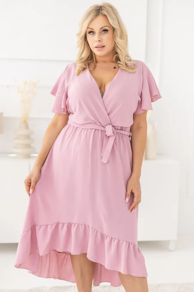 Polski Pudroworóżowa Sukienka RHODIO