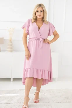 Polski Pudroworóżowa Sukienka RHODIO