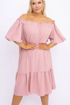 Włoski Pudroworóżowa Sukienka SENEZI