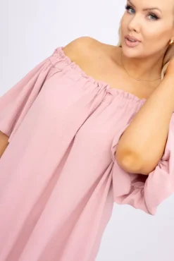 Włoski Pudroworóżowa Sukienka SENEZI