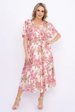 Włoski Pudroworóżowa Sukienka SENTEVI