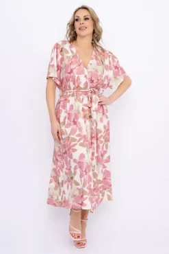 Włoski Pudroworóżowa Sukienka SENTEVI