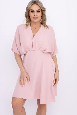 Włoski Pudroworóżowa Sukienka SENUMI