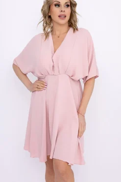 Włoski Pudroworóżowa Sukienka SENUMI