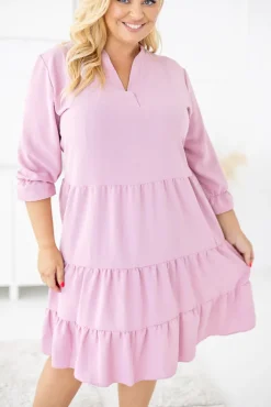 Polski Pudroworóżowa Sukienka TUTI