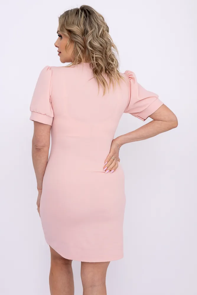 Włoski Pudroworóżowa Sukienka z marszczeniem MERTIGA