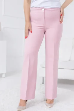 Damskie Polski Pudroworóżowe Spodnie garniturowe ALCEMI