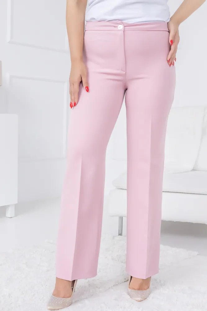 Damskie Polski Pudroworóżowe Spodnie garniturowe ALCEMI