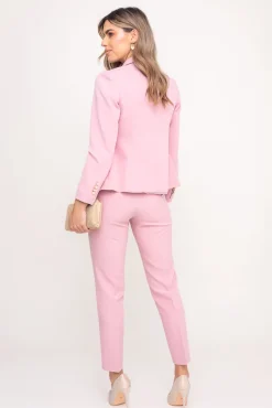 Damskie Polski Pudroworóżowe Spodnie garniturowe TEMIDA