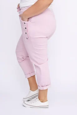 Damskie Włoski Pudroworóżowe Spodnie SENDI