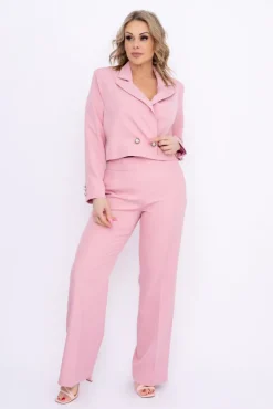 Damskie Polski Pudrowo Garnitur dwurzędowy ALISON