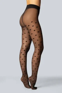 Damskie Polski Rajstopy POLKA DOT 30DEN BLACK